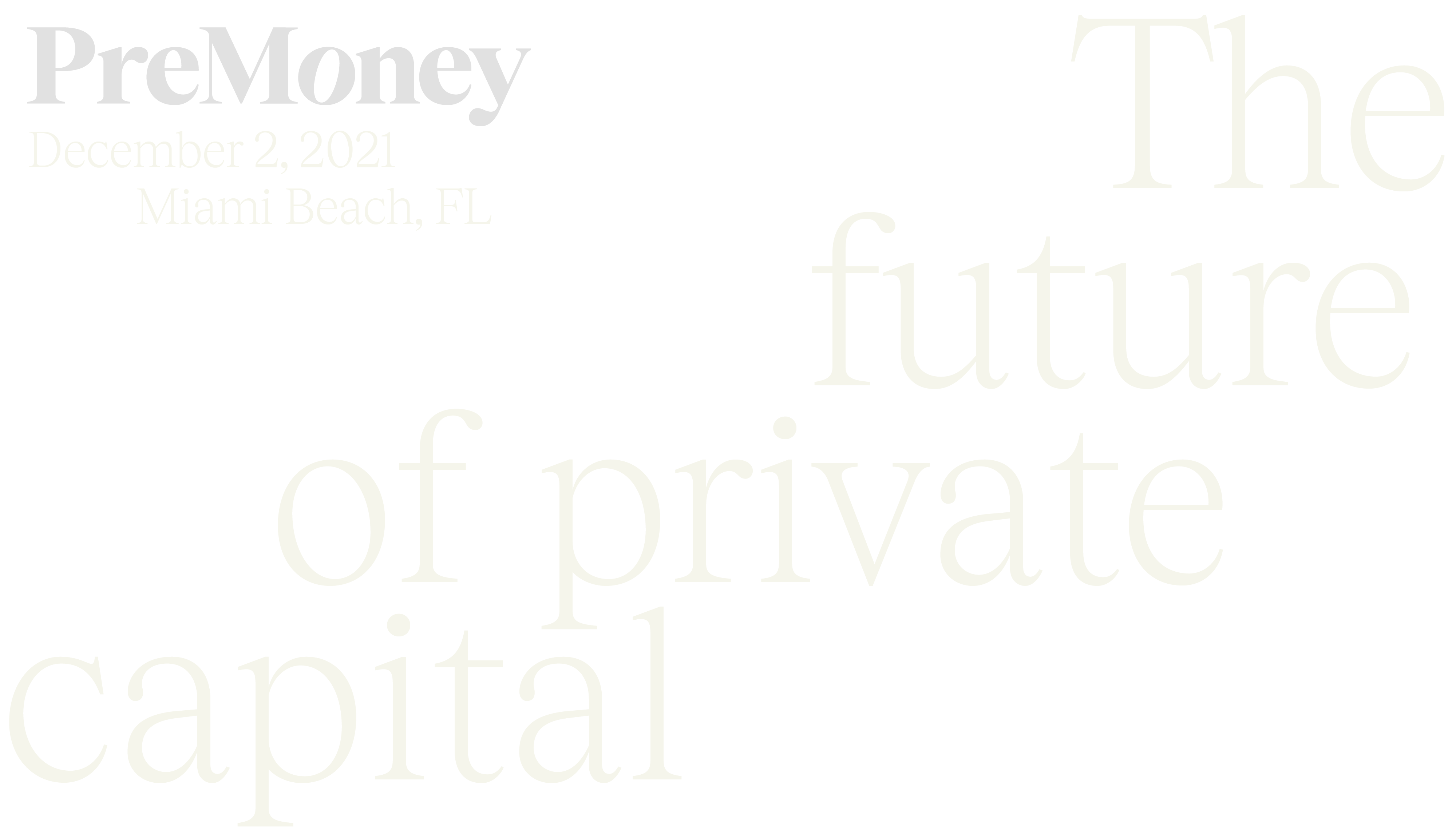 PreMoney 2021 - The future of private capital
